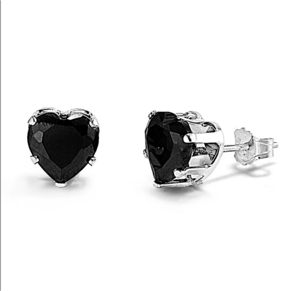 💖 Stainless Steel Cubic Zirconia Heart Earrings NEW - Picture 7 of 7